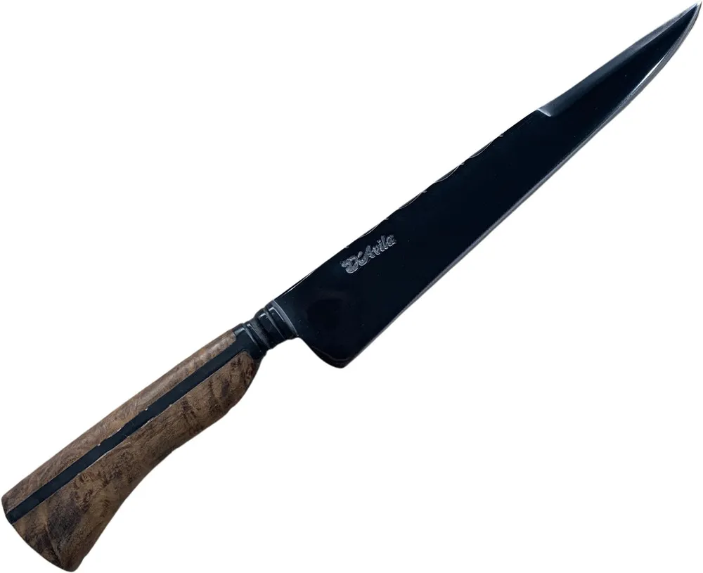 Faca Gaúcha Invertida 8" em aço carbono, cabo de madeira, fosfatizado. - Imagem 5