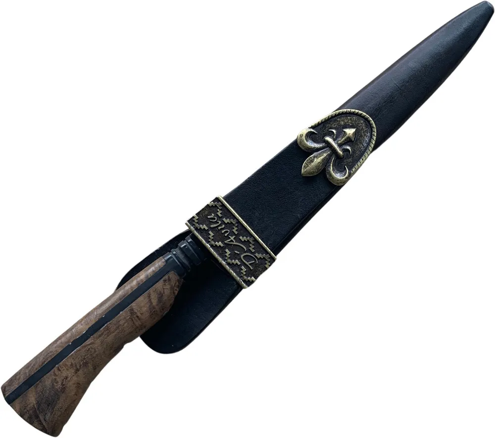 Faca Gaúcha Invertida 8" em aço carbono, cabo de madeira, fosfatizado. - Imagem 2