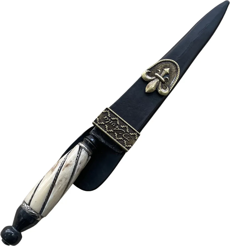 Faca Nordestina 8" em aço carbono, cabo em osso, lâmina gaúcha, brutforj fosfatizado - Imagem 2