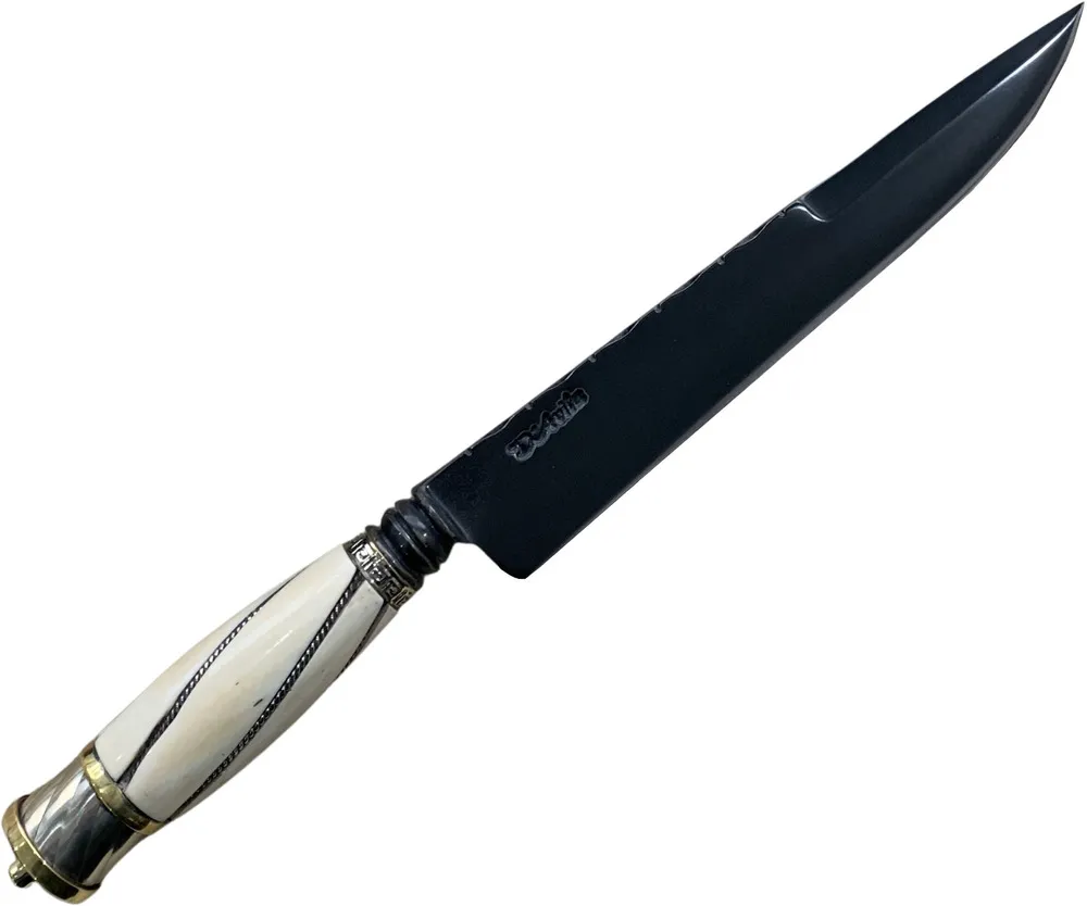 Faca Gaúcha Retovada Especial 8" em aço carbono, cabo em osso, fosfatizado - Imagem 2