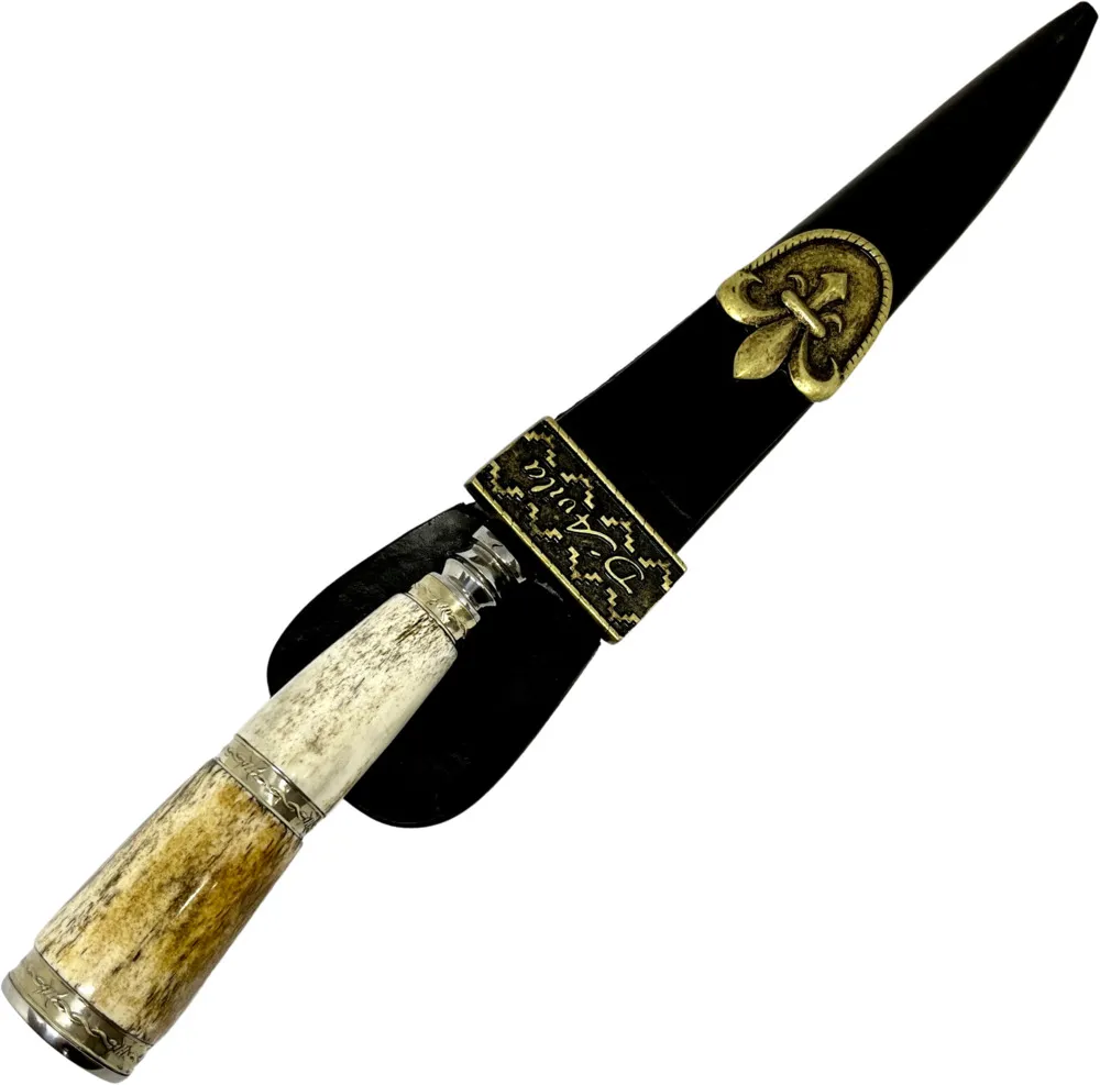 Faca Gaúcha Torneada 8'' em aço carbono, Cabo em osso com anel, brutforj polido - Imagem 5